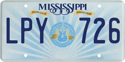 MS license plate LPY726
