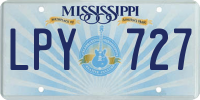 MS license plate LPY727