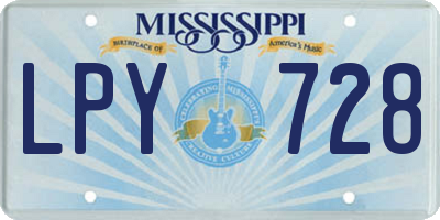 MS license plate LPY728