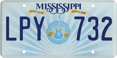 MS license plate LPY732