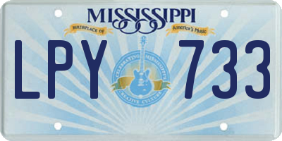MS license plate LPY733