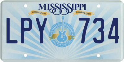 MS license plate LPY734