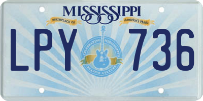 MS license plate LPY736