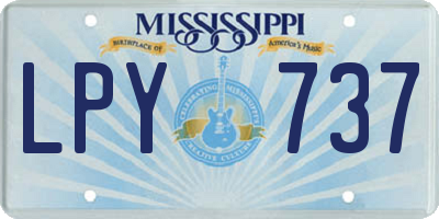 MS license plate LPY737