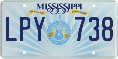 MS license plate LPY738