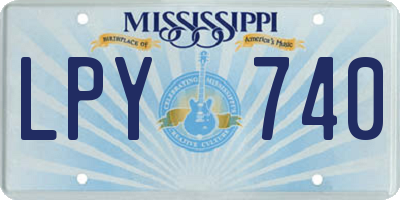MS license plate LPY740