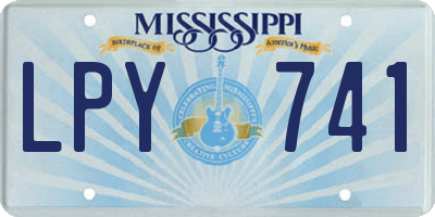 MS license plate LPY741