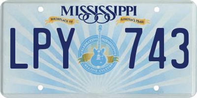 MS license plate LPY743