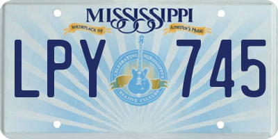 MS license plate LPY745