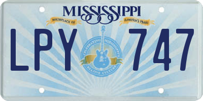 MS license plate LPY747