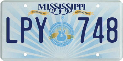 MS license plate LPY748