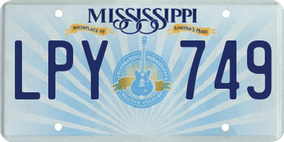 MS license plate LPY749