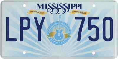 MS license plate LPY750