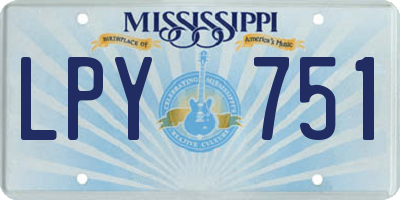 MS license plate LPY751