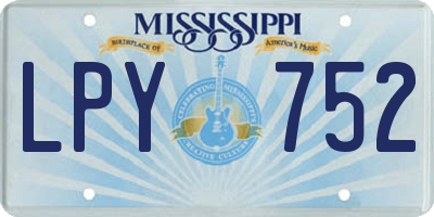 MS license plate LPY752