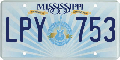 MS license plate LPY753