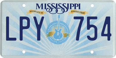 MS license plate LPY754