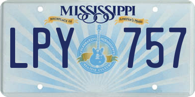 MS license plate LPY757