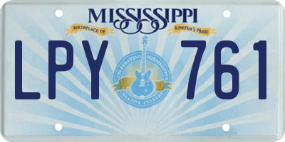 MS license plate LPY761