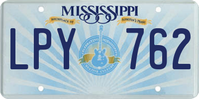 MS license plate LPY762