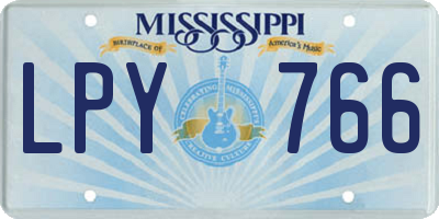 MS license plate LPY766