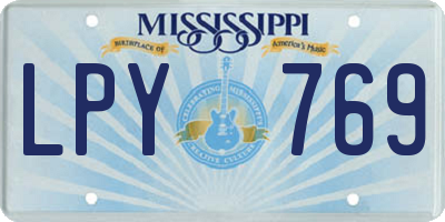 MS license plate LPY769