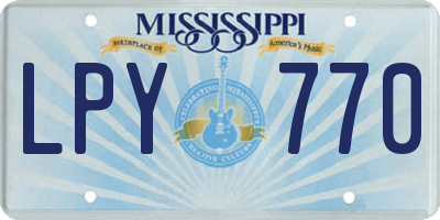 MS license plate LPY770
