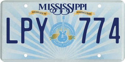 MS license plate LPY774