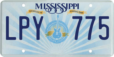 MS license plate LPY775