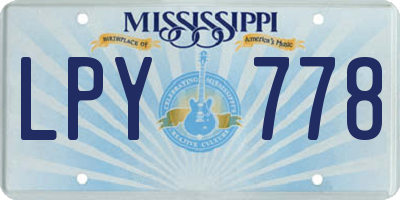 MS license plate LPY778
