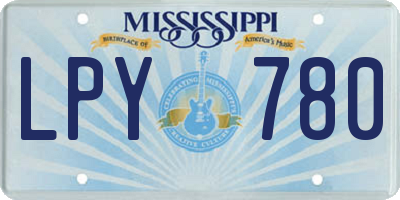 MS license plate LPY780