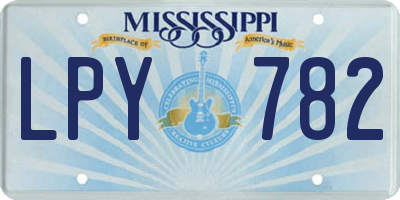 MS license plate LPY782
