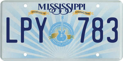MS license plate LPY783