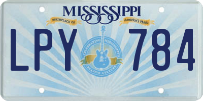 MS license plate LPY784