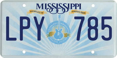 MS license plate LPY785