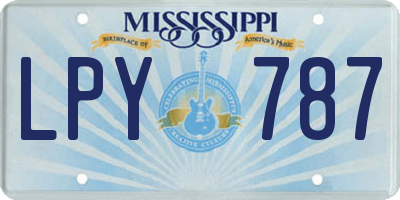 MS license plate LPY787
