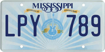 MS license plate LPY789