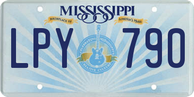 MS license plate LPY790