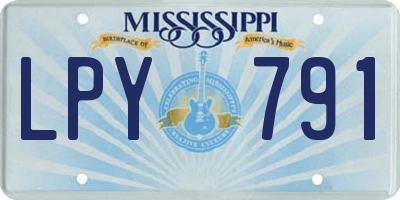MS license plate LPY791