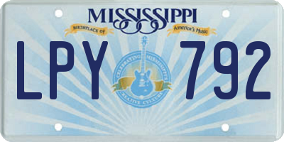 MS license plate LPY792