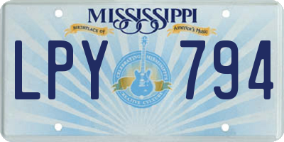 MS license plate LPY794