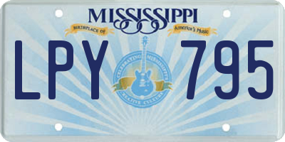 MS license plate LPY795