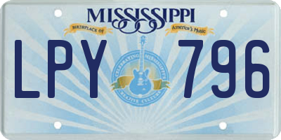 MS license plate LPY796