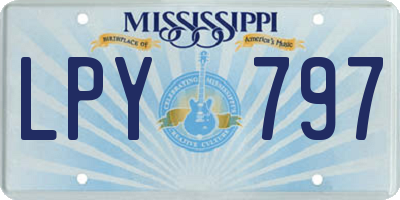 MS license plate LPY797