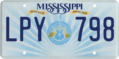 MS license plate LPY798