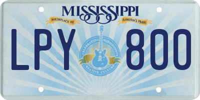 MS license plate LPY800