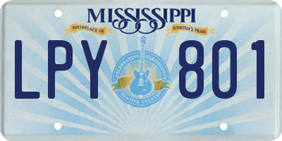 MS license plate LPY801