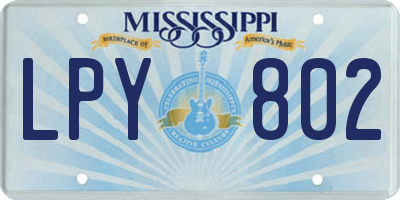 MS license plate LPY802