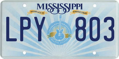 MS license plate LPY803