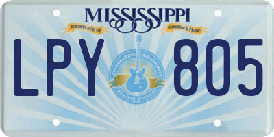MS license plate LPY805
